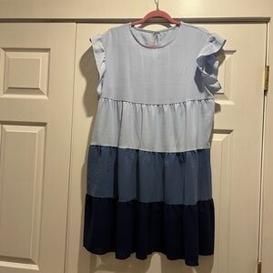 Blue Tiered Dress